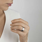 This white gold Georg Jensen ring can be paired with another Fusion end ring or the middle rings.