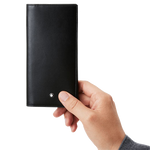 montblanc mst black 15cc long wallet in hand