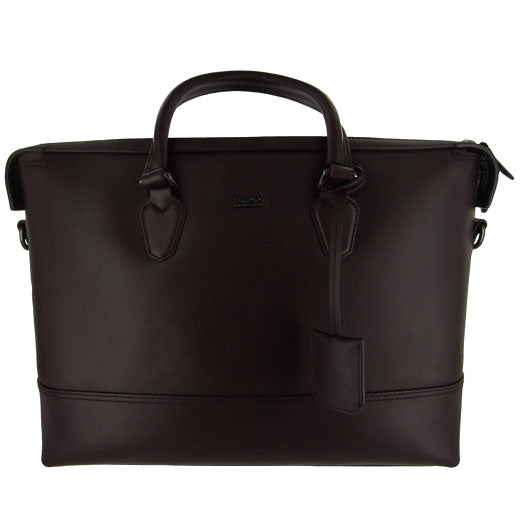 This Hugo Boss business bag is made from a smooth brown leather.