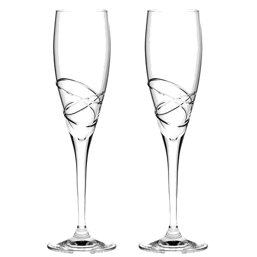 These Skye 2 x 25cl Champagne Flutes have been designed by Royal Scot Crystal.