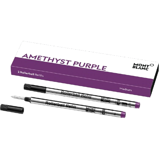 montblanc purple medium rollerball pen refills