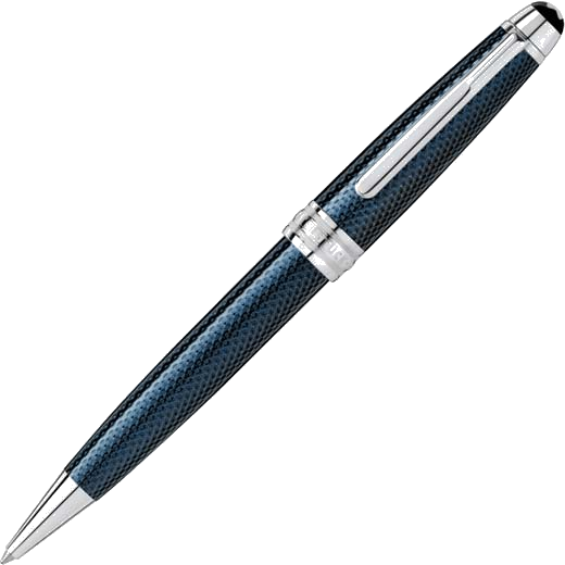 Montblanc ballpoint pen is made with a blue resin body.