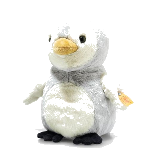 This Lio the Light Grey Plush Penguin 21 cm by Steiff is soft and cuddly with a cute beak and safety eyes.