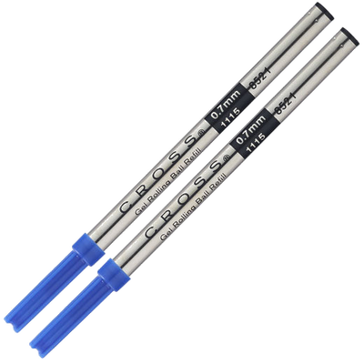 cross blue selectip medium rollerball refills two pack