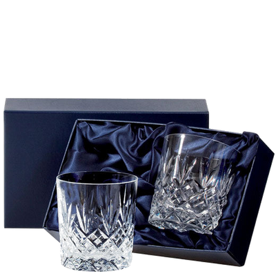 royal scot crystal 2 large edinburgh tumblers packaging