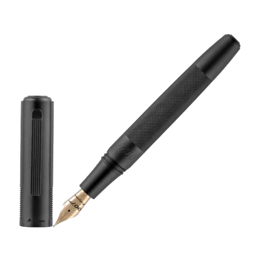 Montegrappa's 007 James Bond Special Issue 14K Gold Nib Fountain Pen is made out of a combination of aluminium and brass with a gold nib.