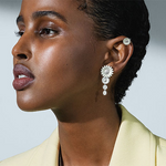 georg jensen white daisy enamel medium earrings model