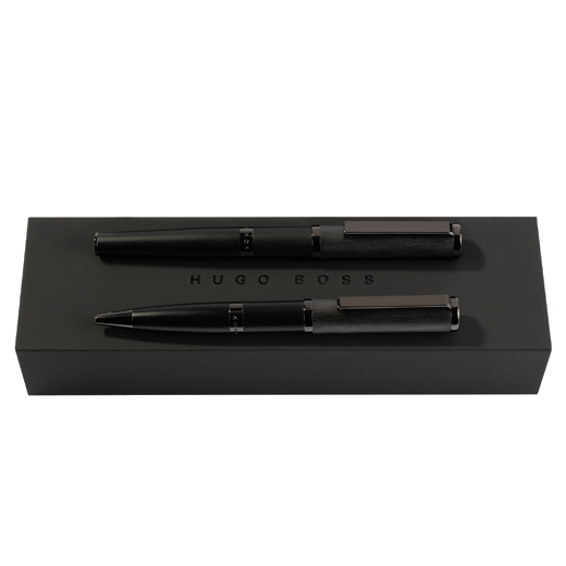 This Formation Gleam Ballpoint & Rollerball Pen Set is by Hugo Boss.
