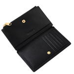 3 the tales of spring black leather medium ziptop purse 110799