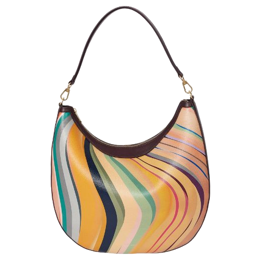 Paul Smith's 'Dusky Swirl' Leather Medium Hobo Bag is made from calf leather with cowhide leather trims.