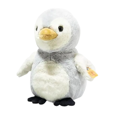 This Lio the Light Grey Plush Penguin 21 cm by Steiff is soft and cuddly with a cute beak and safety eyes.