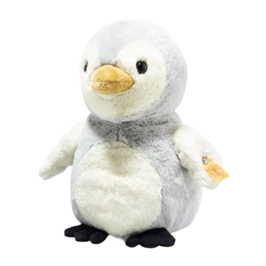 This Lio the Light Grey Plush Penguin 21 cm by Steiff is soft and cuddly with a cute beak and safety eyes.
