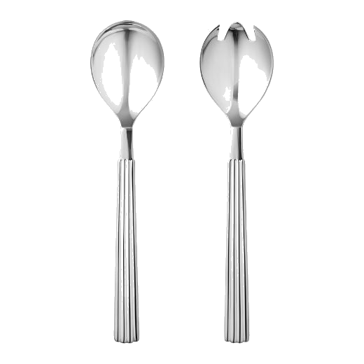 These Georg Jensen Mirror Polished Bernadotte Salad Servers look great in every kitchen and are made of sturdy stainless steel.