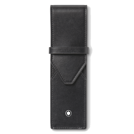 This Meisterstück Black Leather 2 Pen Pouch by Montblanc is made out of cowhide leather that has a smooth finish.