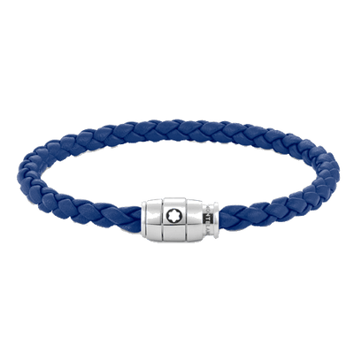 montblanc blue leather wove
