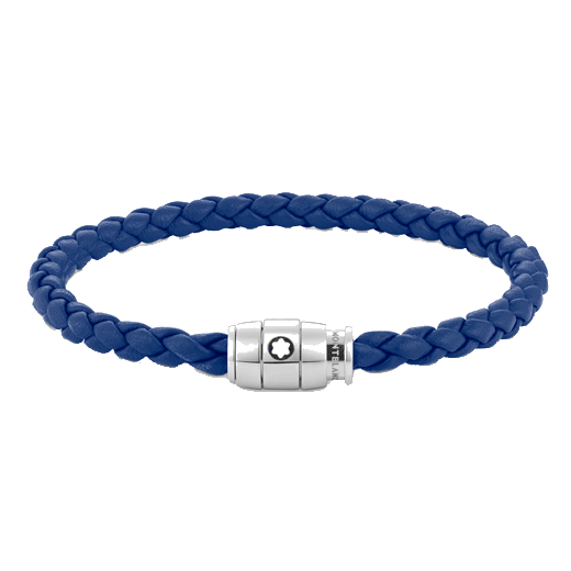 montblanc blue leather wove