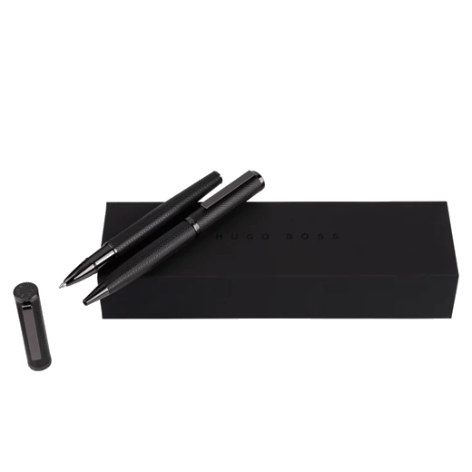 Hugo Boss Formation Herringbone Rollerball & Ballpoint Pen Set