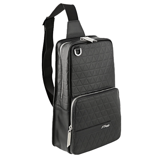 S. T. Dupont Firehead Soft Leather Sling Shoulder Bag Black