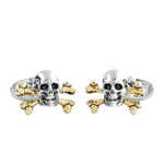 1 gold and silver tone skull and cross bones cufflinks m1a cuff tskull 1a 0