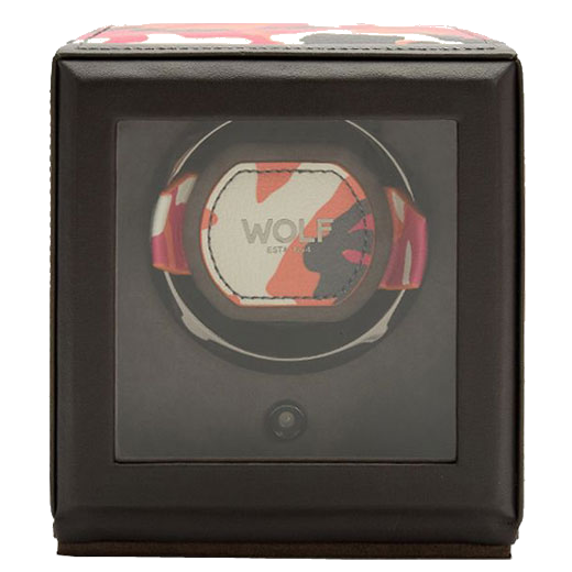 WOLF 1834's Elements Fire Cub Watch Winder with Cover can be foil embossed.