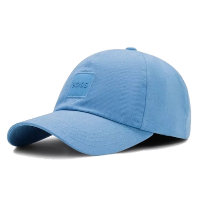 boss derrel blue patch cotton twill cap