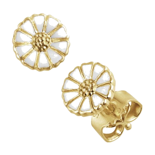This pair of Gold Plated 18 KT Small Daisy Stud Earrings by Georg Jensen can be worn everyday as they're small and delicate.