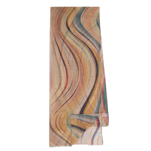 This Dusky Pink Swirl Linen Blend Scarf by Paul Smith is a great piece for wearing during the warmer weather as it is lightweight and breathable.