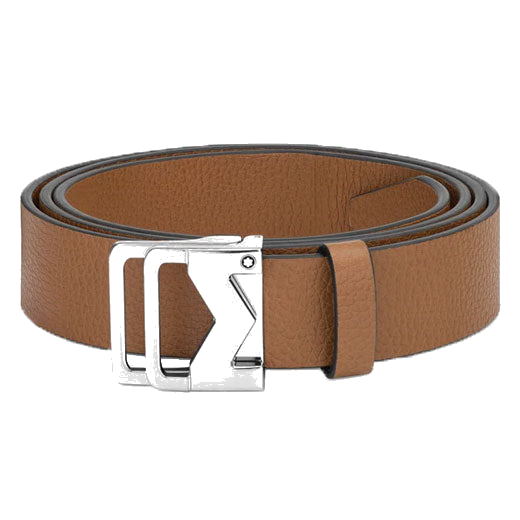 Montblanc's 'M' Pin Buckle Caramel Grained Leather Belt, 35 mm is made in Italy from the finest cowhide leather.