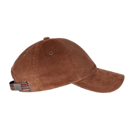 1 paul smith brown corduroy cap with signature stripe strap m1a 987dt t20110 64 0