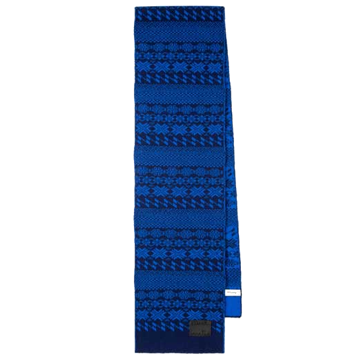 paul smith navy fair isle lambswool scarf