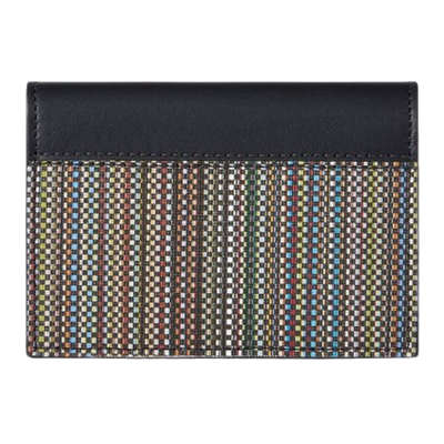 paul smith coated canvas stripe business card holder