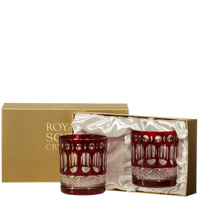royal scot crystal ruby red 2 large belgravia tumblers packaging