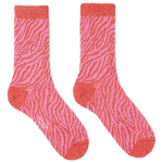 zebra stripe pink socks pau