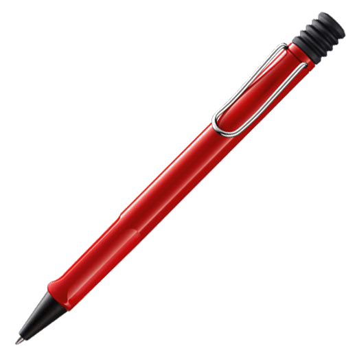 The LAMY red ballpoint pen in the Safari collection.