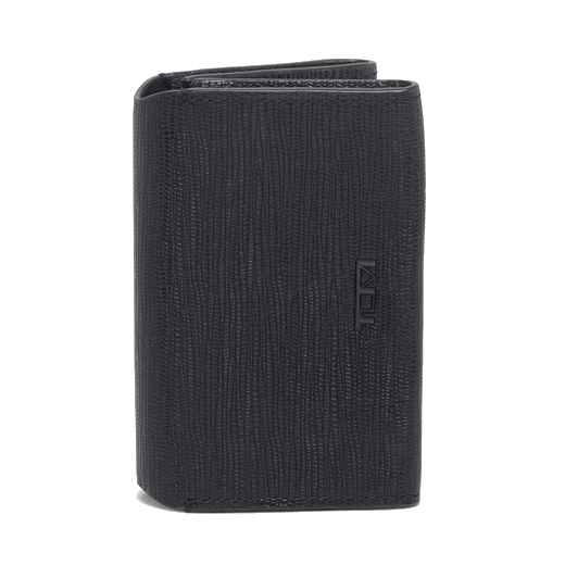 This TUMI Nassau Double Gusseted Card Case Black has two card compartments and can fit multiple cards.