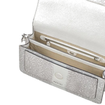 3 leather lane bright white faux lizard medium flapover shoulder bag 110862