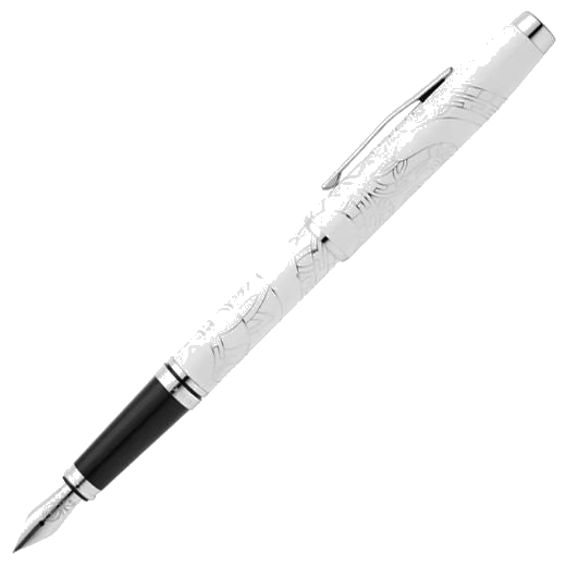 The Coventry 2025 Zodiac Year of the Snake Pearl White Lacquer Fountain Pen by Cross.
