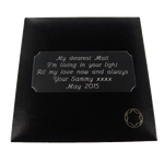 Wheelers Luxury Gifts specialise in engraving onto Plaques for gift boxes.