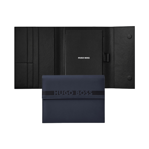 Hugo Boss Navy Vegan PU Leather Cloud A5 Folder