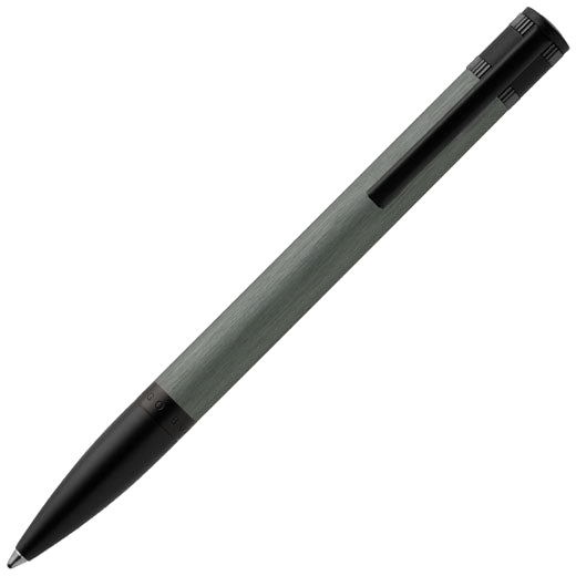 This is the Explore Brushed Grey Ballpoint Pen designed by Hugo Boss.