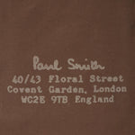 The Paul Smith signature and Floral Street address on the front of the Paul Smith Khaki 'Floral Street' Organic Cotton Blend Canvas Musette Bag.