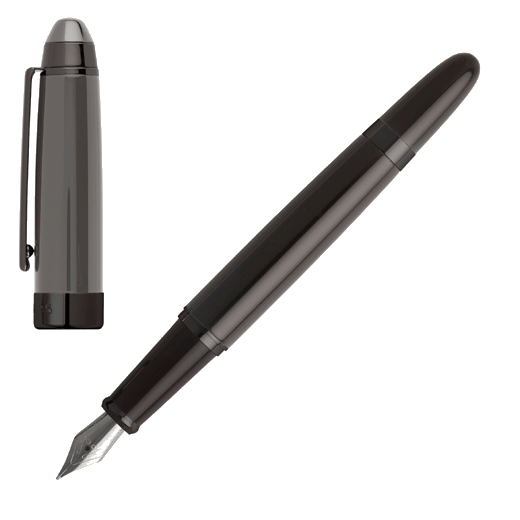 Hugo Boss Grey & Gunmetal Icon Fountain Pen