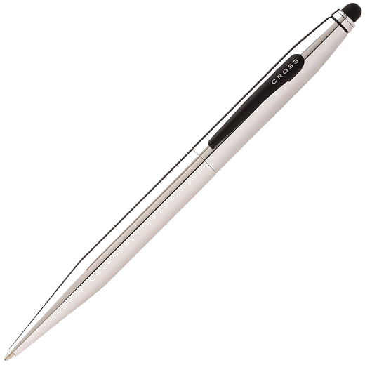 This Chrome Tech 2 Ballpoint Pen with Stylus was designed by Cross.