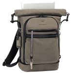 tumi alpha bravo ally roll top brown backpack key leash