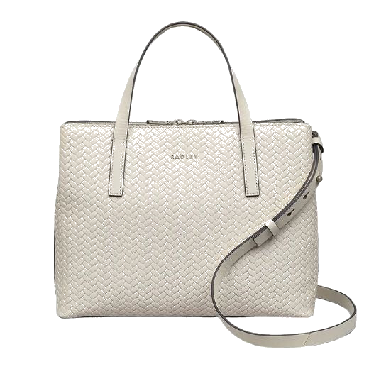 This Dukes Place Chalk Weave Medium Multiway Bag by Radley has top grab handles and a detachable strap.