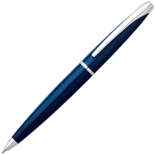 Cross ATX Translucent Blue Lacquer Ballpoint Pen.