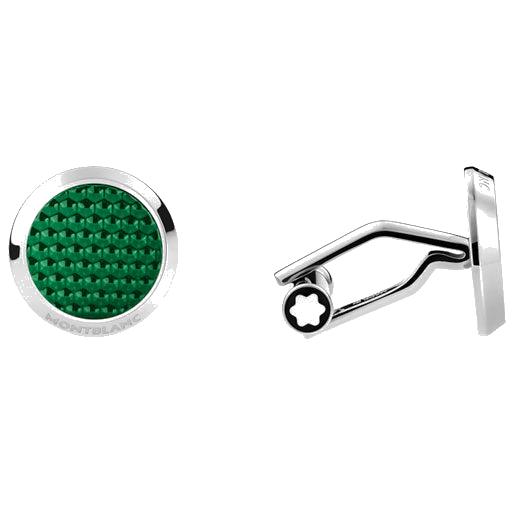 These Meisterstück Glacier Green Cufflinks were designed by Montblanc.