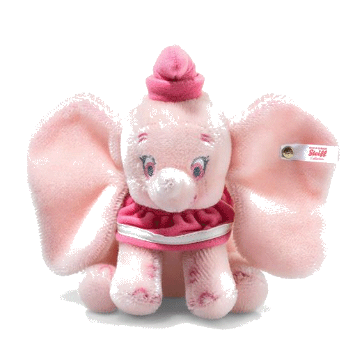 This Steiff collaboration results in Disney's Dumbo Soft Plush Toy, Pink, which is reminiscent of the scene where Dumbo and Timothy see pink elephants.
