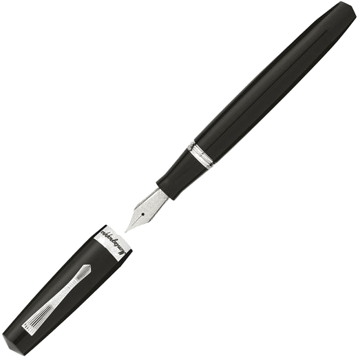 This Montegrappa Jet Black Elmo 02 Fountain Pen can be engraved on the cap.