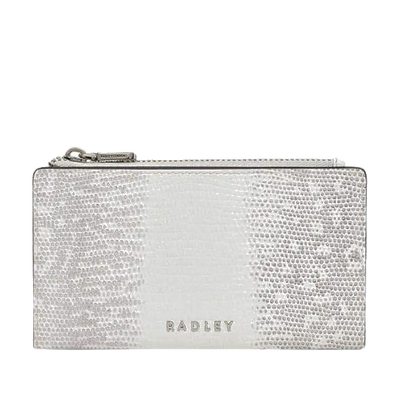1 coin street bright white faux lizard medium ziptop purse 110809